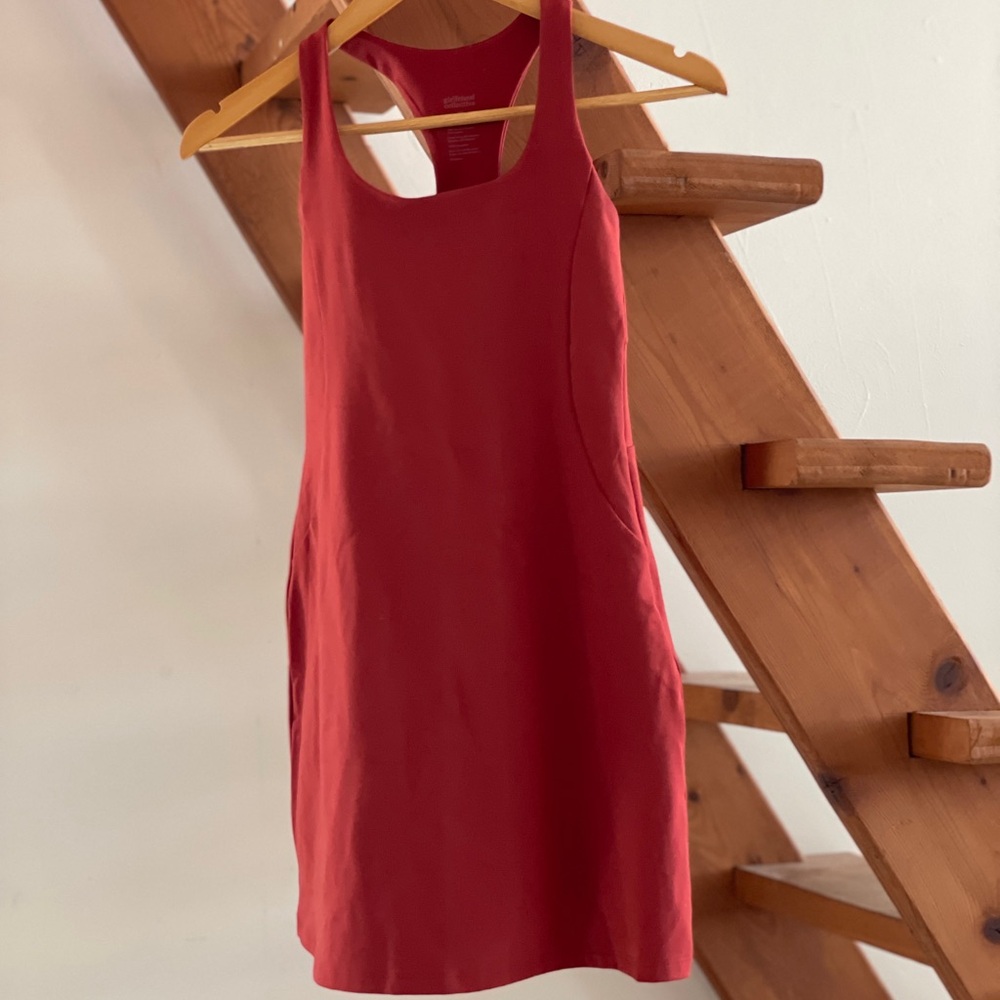 Girlfriend Collective Paloma racerback dress in ember
